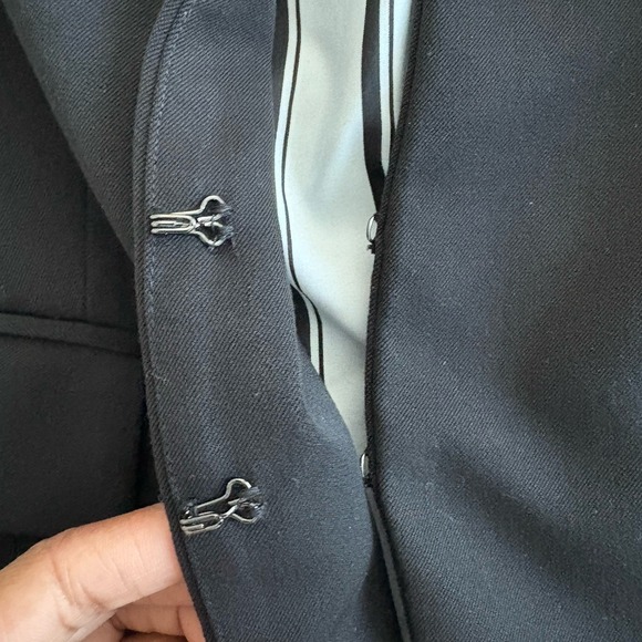 WHBM Womens Blazer Jacket Size 8 Black White Stand Collar Long Sleeve Career - Picture 9 of 15